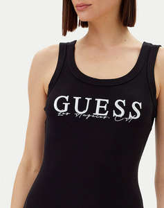 GUESS SUNFLOWER RIB DRESS - ECO SMOOTH GIRLY RIB 435 ROCHIE DE DAMA