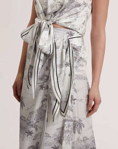 TED BAKER MELVA Knot Detail Wrap Over Midi Skirt