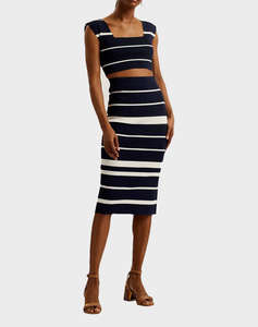 TED BAKER EMILIHA Striped Bodycon Knit Skirt