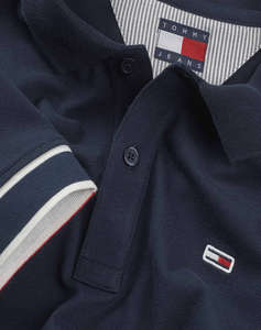 TOMMY JEANS TJM SLIM FLAG CUFF POLO EXT