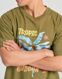 FUNKY BUDDHA Bluza de barbati cu maneca scurta si imprimeu