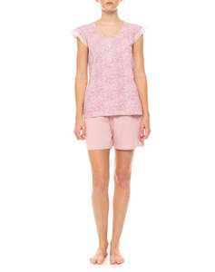 PINK LABEL PYJAMA SHORTS LEOPARD ROSE