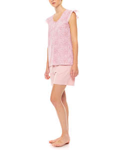 PINK LABEL PYJAMA SHORTS LEOPARD ROSE