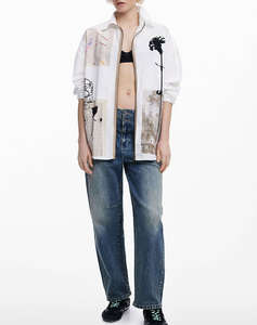 DESIGUAL D2 SHIRT_RECORTES_LACROIX CAMASA DE DAMA