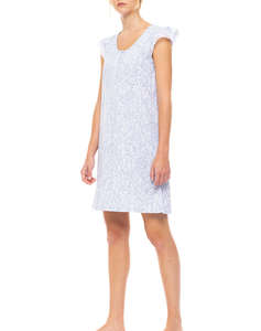 PINK LABEL NIGHTGOWN ICE BLUE FLEUR