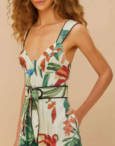 FARM RIO MIDNIGHT MACAW FIESTA MIX JUMPSUIT