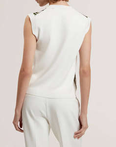 TED BAKER LIILEA Printed Woven Front Tank Top