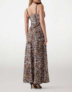 GUESS ADLE LACE NECKLINE LONG DRESS ROCHIE DE DAMA