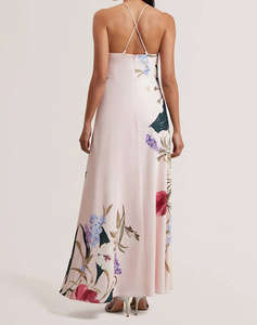 TED BAKER ALMARIA Halter Neck Bias Cut Maxi Dress
