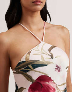 TED BAKER ALMARIA Halter Neck Bias Cut Maxi Dress