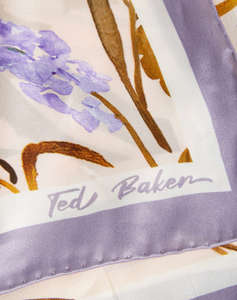 TED BAKER NICLAE Printed Silk Square Scarf