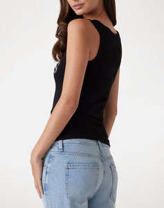 GUESS SL EMBELLISHED LOGO TANK TOP DE DAMA TRICOTAT