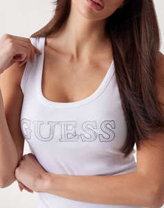 GUESS SL EMBELLISHED LOGO TANK TOP DE DAMA TRICOTAT