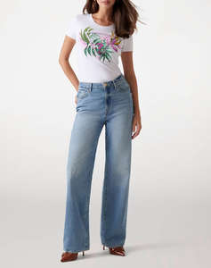 GUESS CN SS LEAF TRIANGLE TEE BLUZA DE DAMA