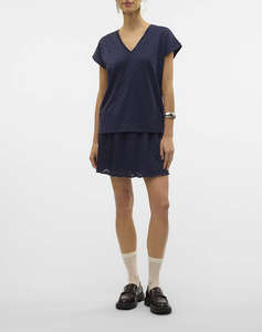VERO MODA VMTHAS SS V-NECK TOP JRS GA VO
