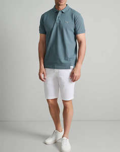 NAVY&GREEN BLUZA PIQUE POLO, CUSTOM FIT
