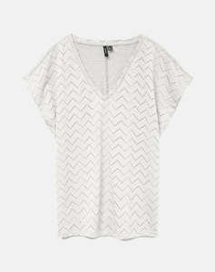 VERO MODA VMTHAS SS V-NECK TOP JRS GA VO