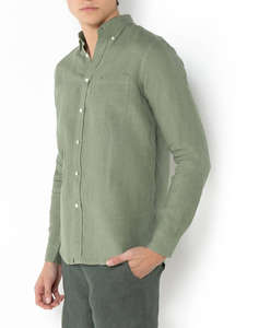 THE BOSTONIANS CAMASA DIN IN REGULAR FIT Plain LINEN Button-down Regular Fit