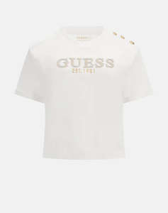 GUESS CN SS CROPPED WASHED LOGO TEE BLUZA DE DAMA