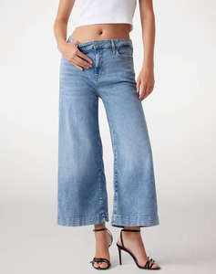 GUESS BELLFLOWER CROP WIDE LEG PANTALONI DE DAMA