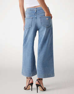 GUESS BELLFLOWER CROP WIDE LEG PANTALONI DE DAMA