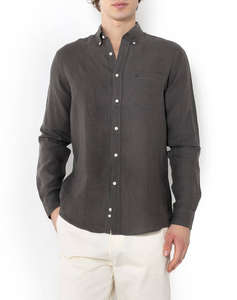 THE BOSTONIANS CAMASA DIN IN REGULAR FIT Plain LINEN Button-down Regular Fit