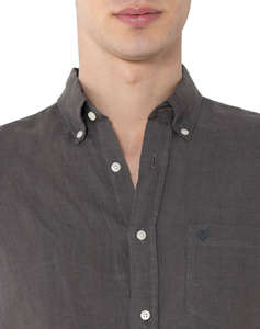 THE BOSTONIANS CAMASA DIN IN REGULAR FIT Plain LINEN Button-down Regular Fit