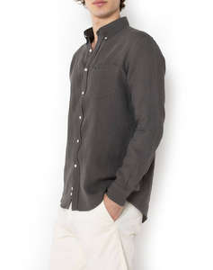 THE BOSTONIANS CAMASA DIN IN REGULAR FIT Plain LINEN Button-down Regular Fit