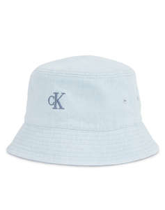 CALVIN KLEIN EMBRO MONOGRAM DENIM BUCKET HAT