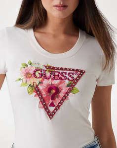 GUESS SS CN TRIANGLE BEADS TEE BLUZA DE DAMA