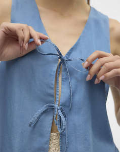 VERO MODA VMFLEUR SL STRING 2WAY TENCEL TOP GA