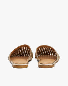 TOMMY HILFIGER CROCHET METALLIC LEATHER MULE
