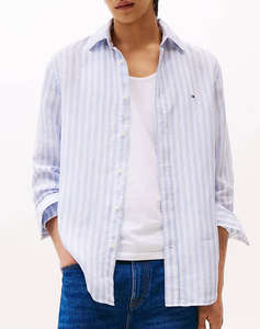 TOMMY HILFIGER LINEN ESSENTIAL STRIPE RF SHIRT