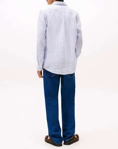 TOMMY HILFIGER LINEN ESSENTIAL STRIPE RF SHIRT