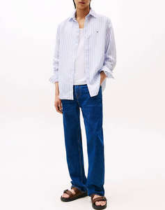 TOMMY HILFIGER LINEN ESSENTIAL STRIPE RF SHIRT