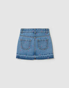 OVS DENIM SKIRT W/EMBROIDERY