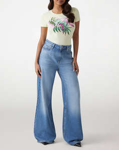 GUESS CN SS LEAF TRIANGLE TEE BLUZA DE DAMA