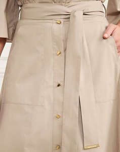 GUESS MARCIANO PAT LONG SKIRT - LIGHT STR COTTON POPELIN 110 FUSTA DE DAMA