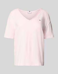 TOMMY HILFIGER SLUB CROP V-NK SS
