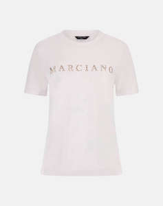GUESS MARCIANO CANDY RN SS TSHIRT - ORG COTTON STRETCH JERSEY 180 BLUZA DE DAMA
