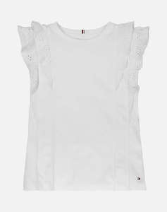 TOMMY HILFIGER BRODERIE ANGLAISE KNIT TOP SS