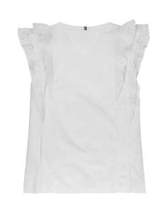 TOMMY HILFIGER BRODERIE ANGLAISE KNIT TOP SS