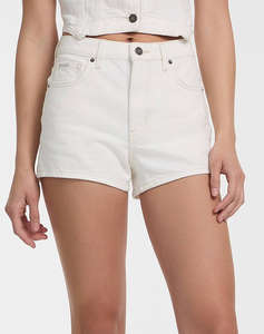 GUESS JEANS GJ HIGHWAIST MOM SHO - ECO REGEN CO AGATE STR WHITE PANTALONI SCURTI DE DAMA