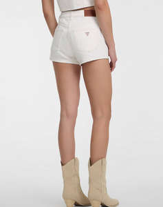 GUESS JEANS GJ HIGHWAIST MOM SHO - ECO REGEN CO AGATE STR WHITE PANTALONI SCURTI DE DAMA