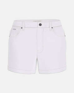 GUESS JEANS GJ HIGHWAIST MOM SHO - ECO REGEN CO AGATE STR WHITE PANTALONI SCURTI DE DAMA