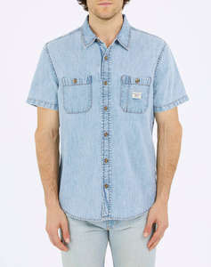 GUESS JEANS GJ REGULAR SS DENIM - ECO ORG CO 7074 RG INDIGO CAMASA DE BARBATI