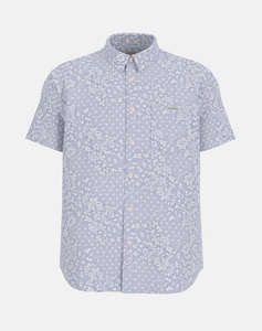 GUESS JEANS GJ SS REG PKT COLLAR - ORG CO LIGHT PRINTED POPELINE CAMASA DE BARBATI