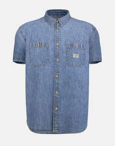 GUESS JEANS GJ REGULAR SS DENIM - ECO ORG CO 7074 RG INDIGO CAMASA DE BARBATI