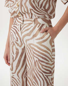 GUESS MARCIANO GISELLE STRAIGHT PAN - ECO TENCEL LINEN PRINTED PANTALONI DE DAMA