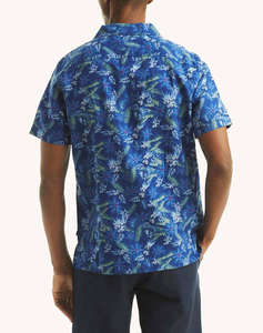 NAUTICA CAMASA KM S/S CAMP COLLAR LINEN PRINT